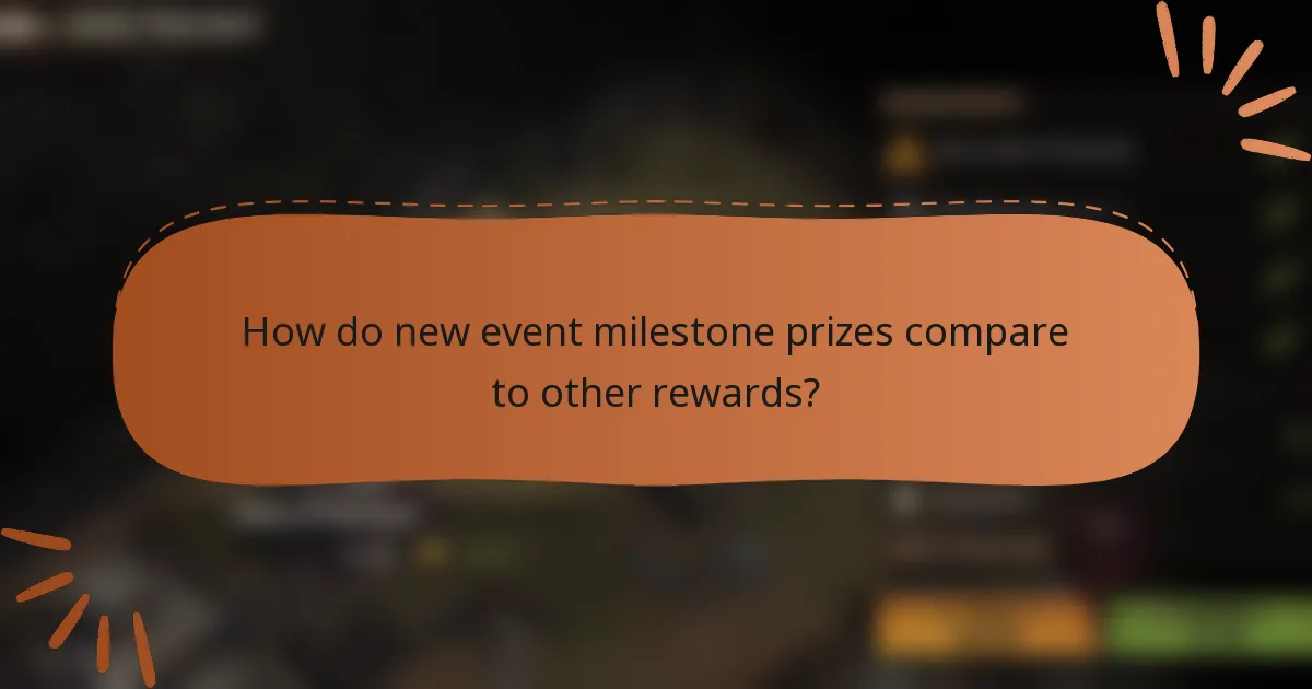 How do new event milestone prizes compare to other rewards?