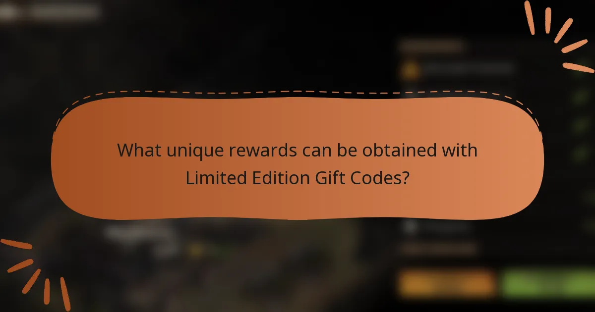 What unique rewards can be obtained with Limited Edition Gift Codes?