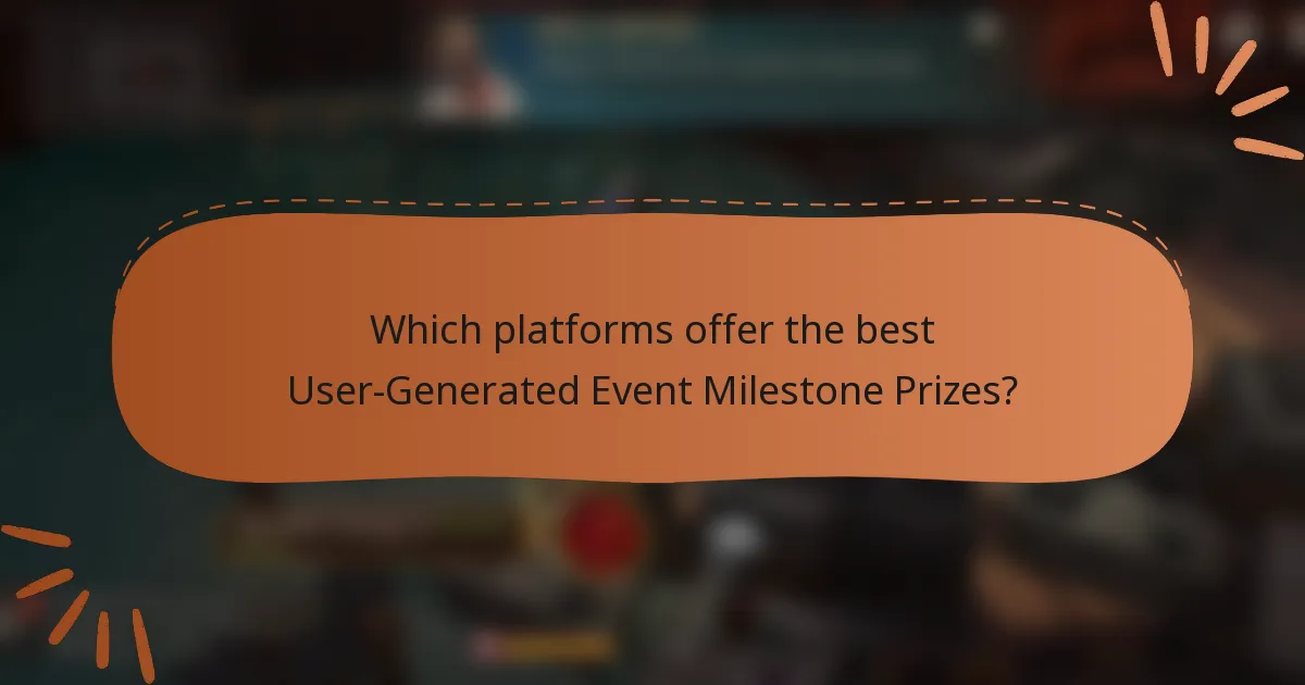 Which platforms offer the best User-Generated Event Milestone Prizes?
